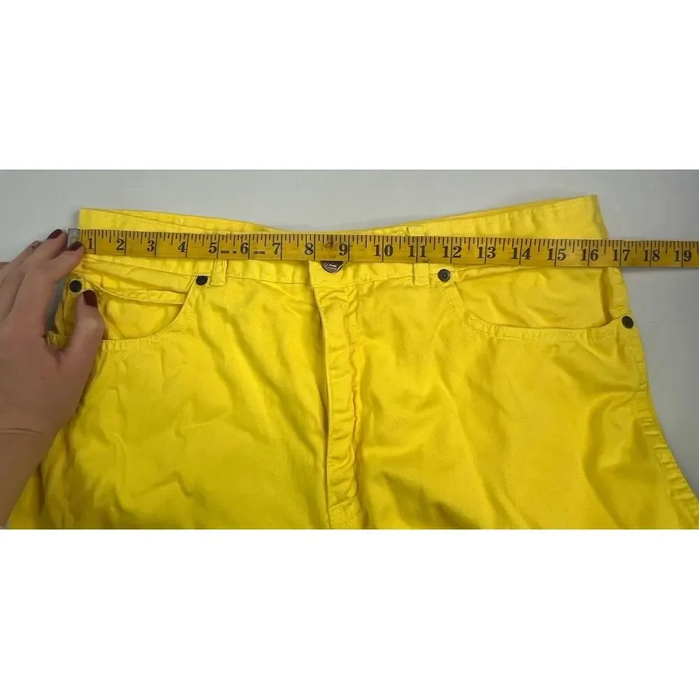 Vintage Guess Jeans Yellow Straight Leg Denim Pants Retro Men’s Size 34